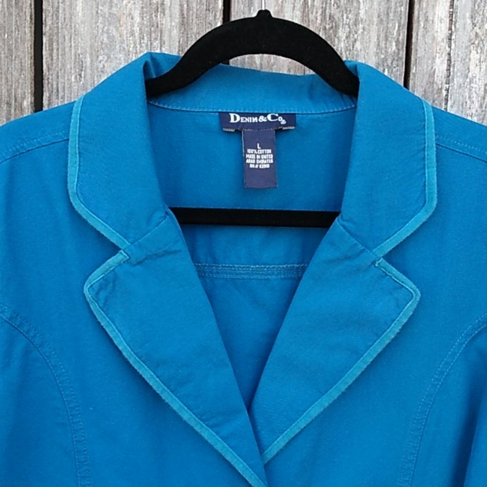 Denim&Co Blue Cotton Jacket - Picture 2 of 11